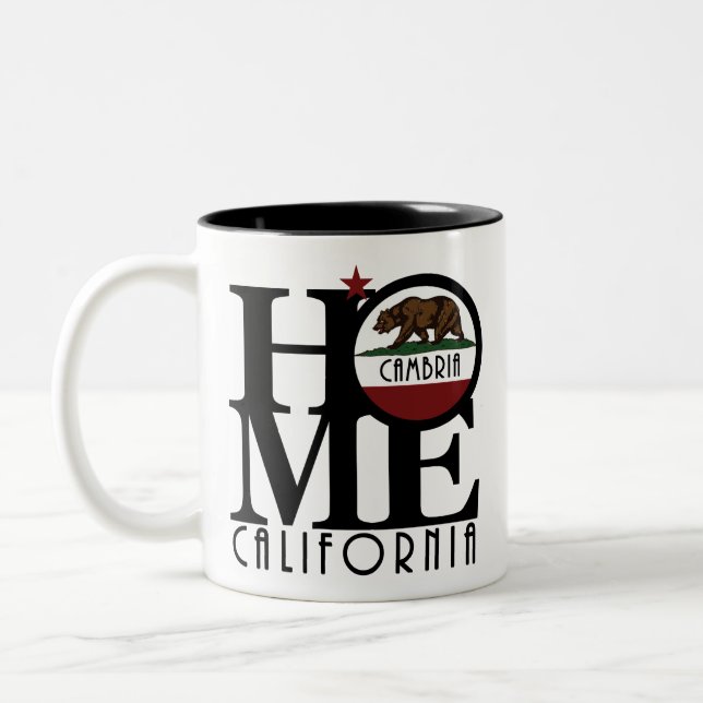 Caneca De Café Em Dois Tons HOME Cambria California 11oz (Esquerda)