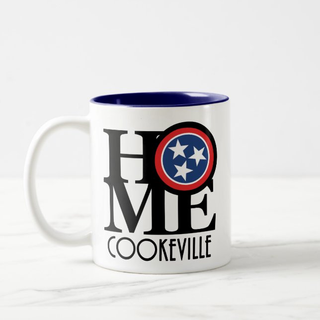 Caneca De Café Em Dois Tons HOME Cookeville Tennessee 11oz (Esquerda)