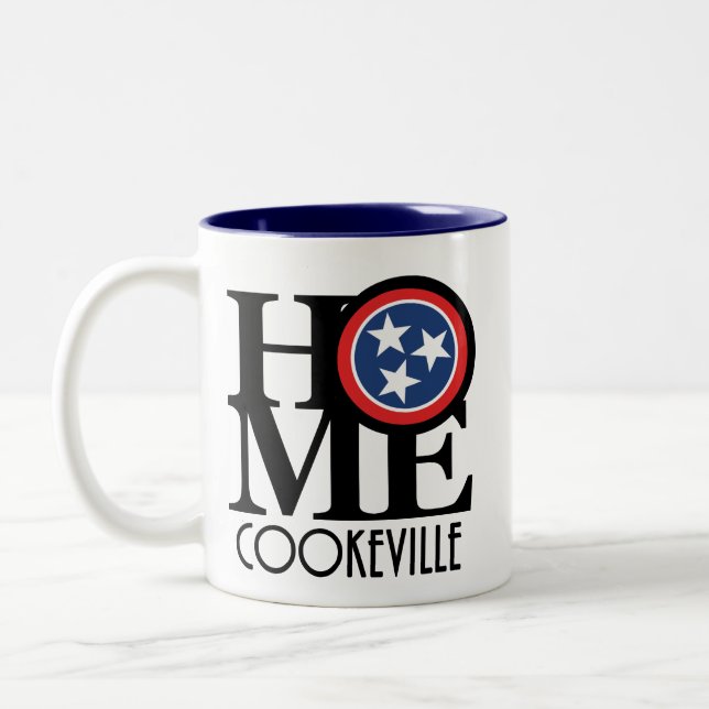 Caneca De Café Em Dois Tons HOME Cookeville Tennessee 11oz (Esquerda)