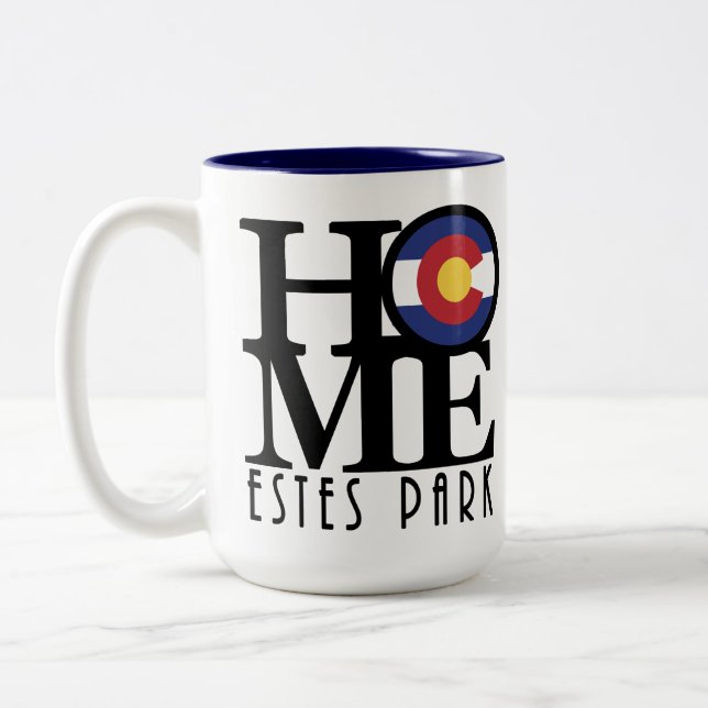 Caneca De Café Em Dois Tons HOME Estes Park 15oz (Esquerda)
