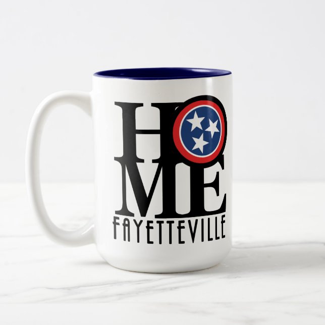 Caneca De Café Em Dois Tons HOME Fayetteville 15oz (Esquerda)