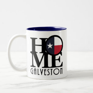 Caneca De Café Em Dois Tons HOME Galveston Texas 11oz mug
