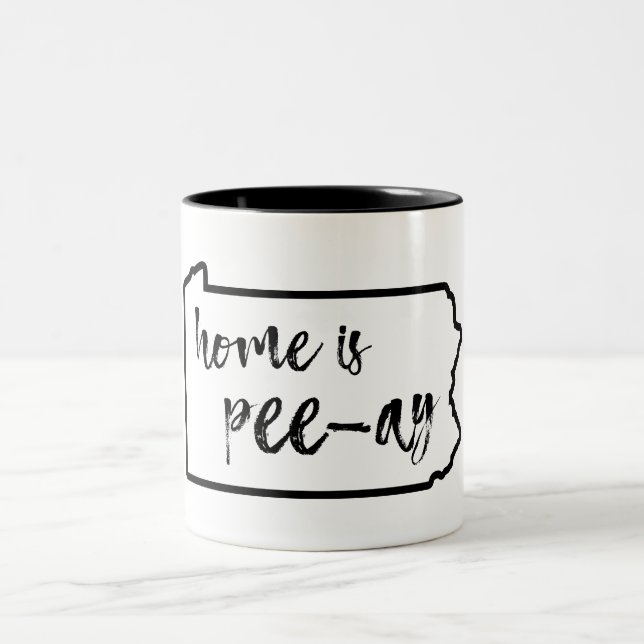 Caneca De Café Em Dois Tons Home Is Pee-Ay Pensilvânia (Centro)
