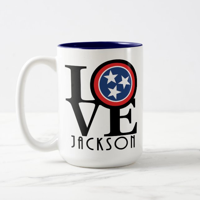 Caneca De Café Em Dois Tons HOME Jackson TN 15oz (Esquerda)