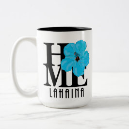 Caneca De Café Em Dois Tons HOME Lahaina Blue Hibiscus 15oz