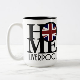 Caneca De Café Em Dois Tons HOME Liverpool (UK Flag) 15oz