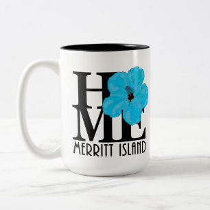 Caneca De Café Em Dois Tons HOME Melbourne 15oz blue hibiscus