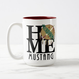 Caneca De Café Em Dois Tons HOME Mustang Oklahoma 15oz