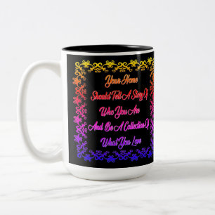 Caneca De Café Em Dois Tons Home Quote Black Rainbow Mug