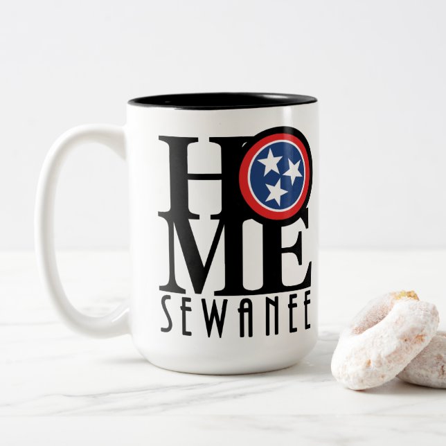 Caneca De Café Em Dois Tons HOME Sewanee Tennessee 15oz (Com Donut)