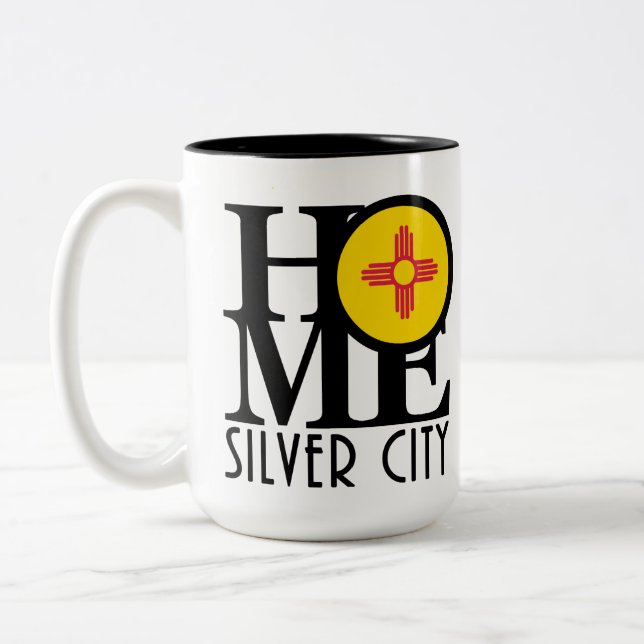 Caneca De Café Em Dois Tons HOME Silver City 15oz (Esquerda)