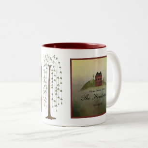 Caneca De Café Em Dois Tons Home Sweet Família Nome Mug