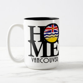 Caneca De Café Em Dois Tons HOME Vancouver (BC Flag) 15oz