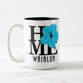 Caneca De Café Em Dois Tons HOME Waialua Blue Hibiscus 15oz