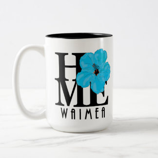 Caneca De Café Em Dois Tons HOME Waimea Blue Hibiscus 15oz