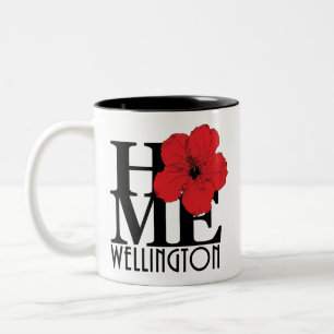Caneca De Café Em Dois Tons HOME Wellington Red hibiscus 11oz