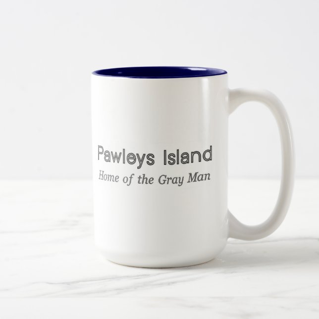 Caneca De Café Em Dois Tons Homem-Cinza da Ilha Pawleys (Direita)
