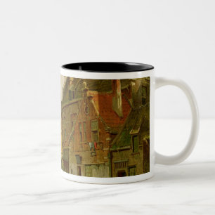 Caneca De Café Em Dois Tons Homem com um carrinho de mão