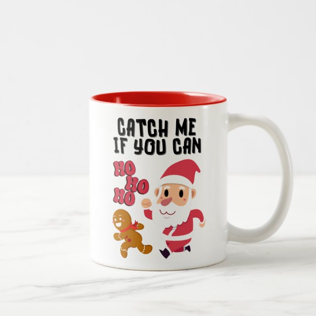 Caneca De Café Em Dois Tons Homem De Gingerpão - Pegue-Me Se Puder (Direita)