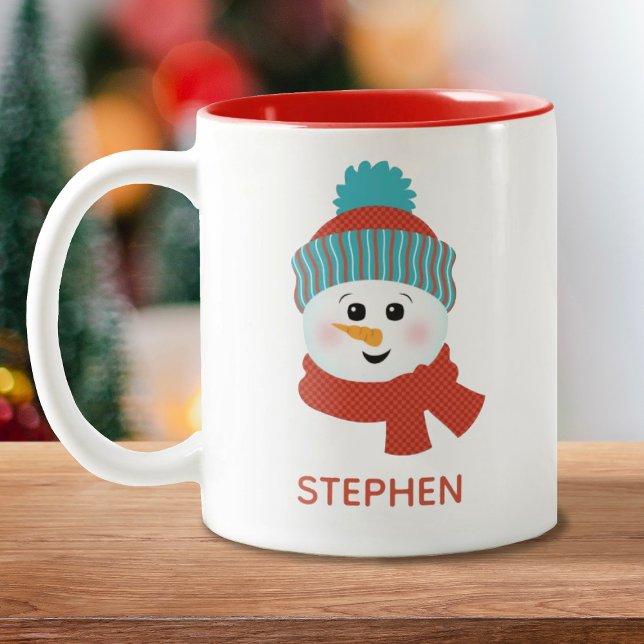 Caneca De Café Em Dois Tons Homem de Neve Personalizado (Criador carregado)