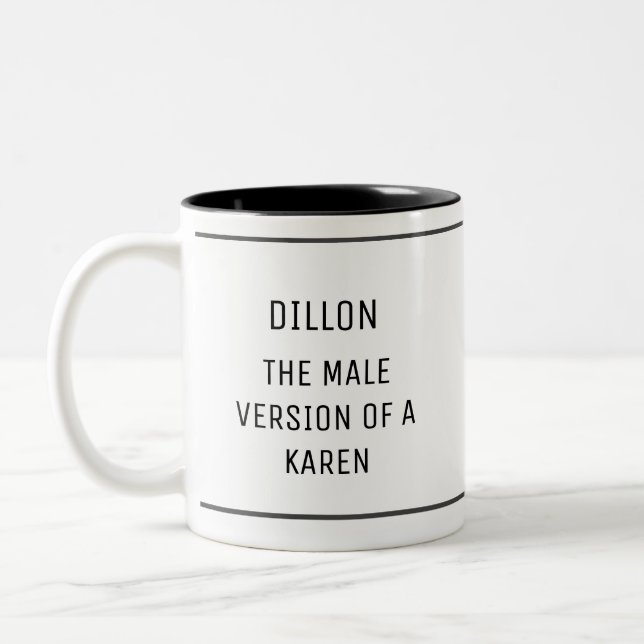Caneca De Café Em Dois Tons Homem Engraçado Karen Personalizado (Esquerda)