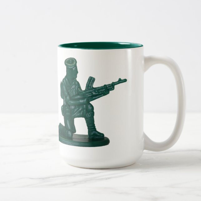 Caneca De Café Em Dois Tons Homem plástico verde do exército (Direita)