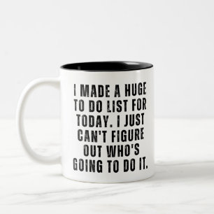 Caneca De Café Em Dois Tons Homem Produtivo, Fiz Uma Lista Enorme De Tarefas P