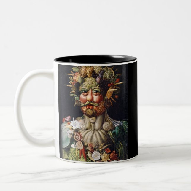 Caneca De Café Em Dois Tons Homem vegetal de Giuseppe Arcimboldo (Vertumnus) (Esquerda)