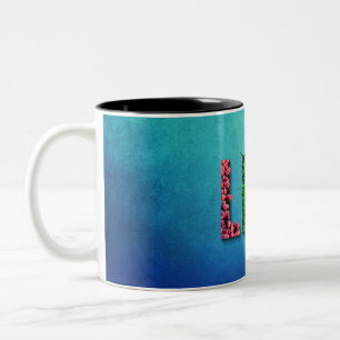 Caneca De Café Em Dois Tons Homem-Vida Mulher Céu Azul Água Fruta Comida Neve 