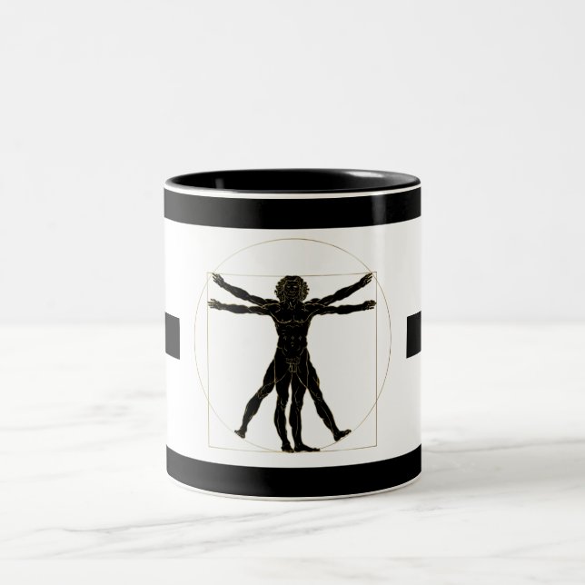 Caneca De Café Em Dois Tons Homem Vitruviano (Centro)