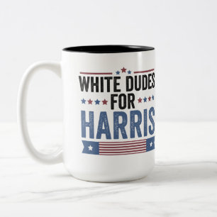 Caneca De Café Em Dois Tons Homens Brancos Para O Apoio Da Harris Presidente K