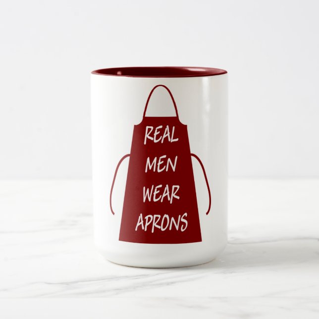 Caneca De Café Em Dois Tons Homens Reais Vestem Avós (Vermelho) (Centro)
