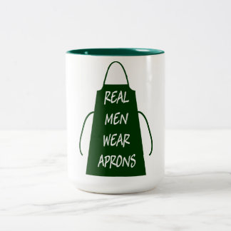 Caneca De Café Em Dois Tons Homens Reais Vestem Prons (Verde)
