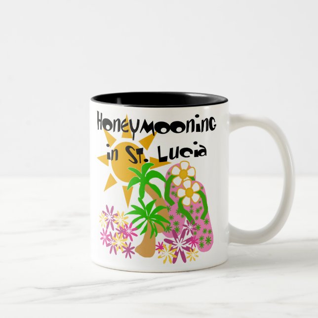 Caneca De Café Em Dois Tons Honeymooning em St Lucia (Direita)