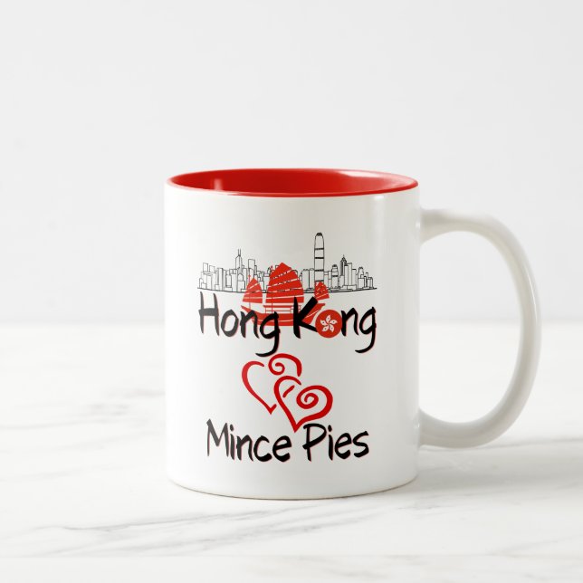 Caneca De Café Em Dois Tons Hong Kong Ama Mince Pies Mug (Direita)