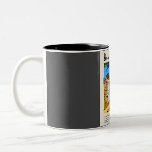 Caneca De Café Em Dois Tons Honolulu Vintage Watercolor Viagem