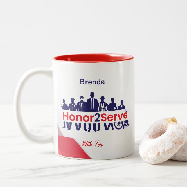 Caneca De Café Em Dois Tons Honor2Serve (Com Donut)