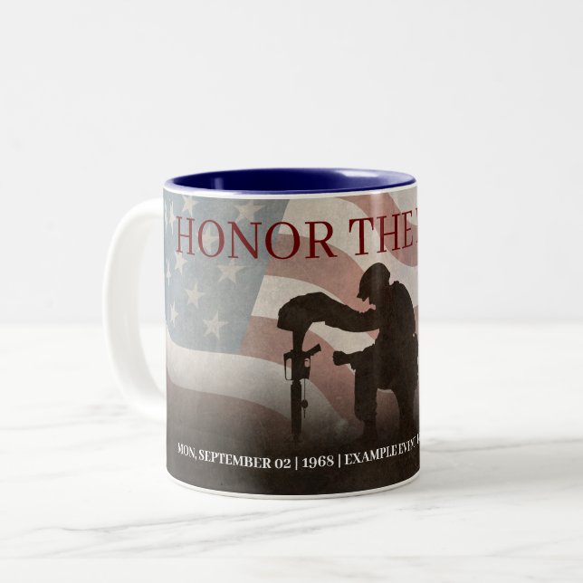 Caneca De Café Em Dois Tons Honor The Fallen (Frente Esquerda)