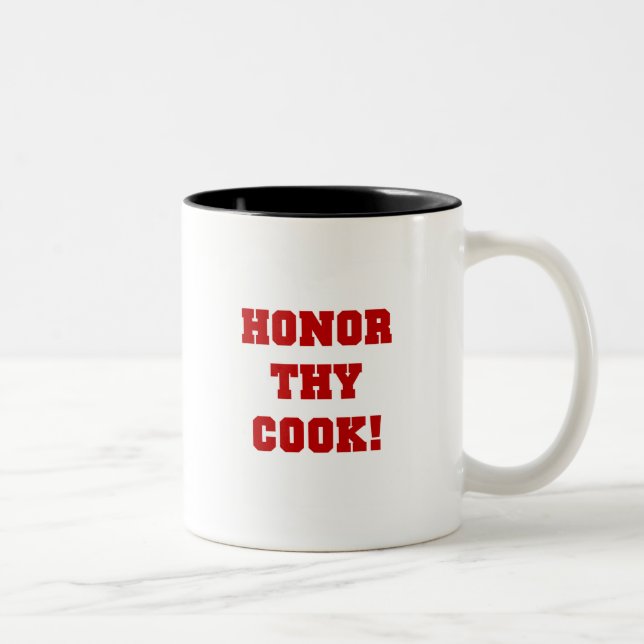 Caneca De Café Em Dois Tons Honre Thy Cook Camisetas e presentes (Direita)