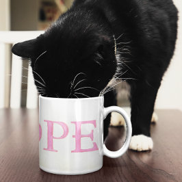 Caneca De Café Em Dois Tons Hope Gatinho Mug