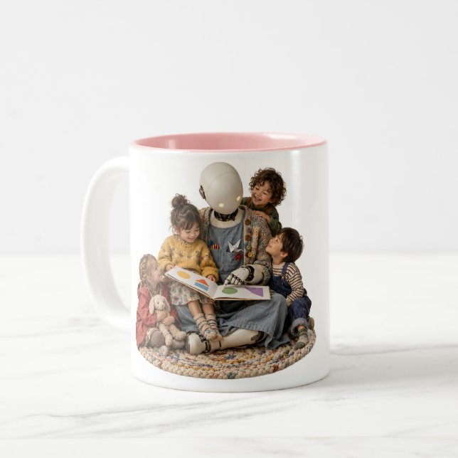Caneca De Café Em Dois Tons Hora da História (Frente Esquerda)