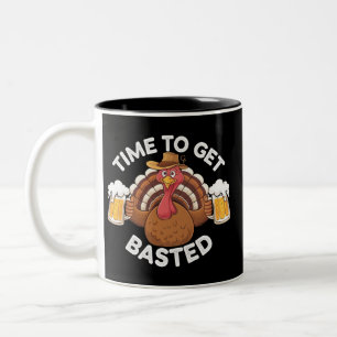 Caneca De Café Em Dois Tons Hora de se Lambuzar Comida de Ação de Graças Funny