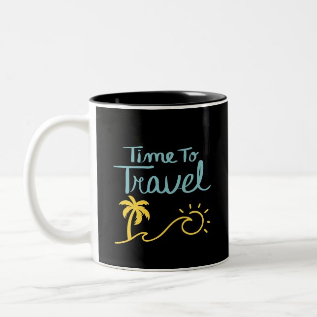 Caneca De Café Em Dois Tons Hora de Viagem Beach (Esquerda)