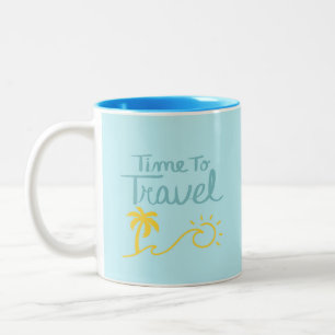 Caneca De Café Em Dois Tons Hora de Viajar