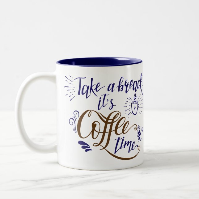 Caneca De Café Em Dois Tons Hora do café (Esquerda)