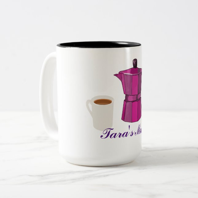 Caneca De Café Em Dois Tons Hora do café (Frente Esquerda)