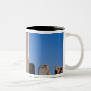 Caneca De Café Em Dois Tons Horizonte de Manhattan e Rio Hudson, Nova York, 2