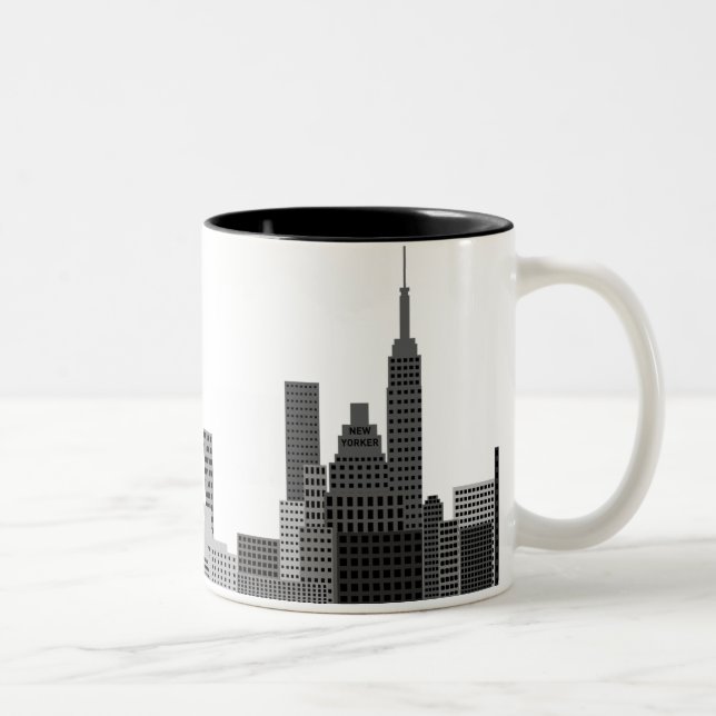 Caneca De Café Em Dois Tons Horizonte de Nova York (Direita)