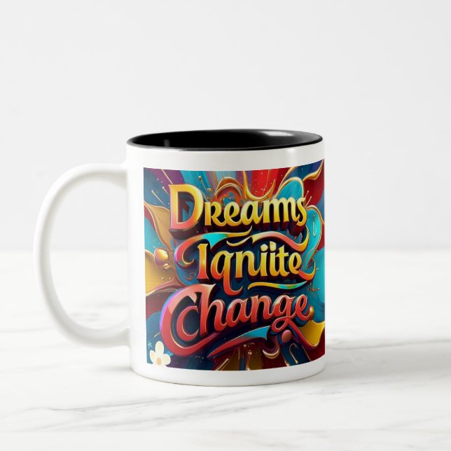 Caneca De Café Em Dois Tons "Horizontes Brilhantes à Frente" (Esquerda)