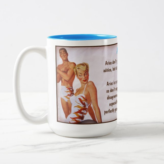 Caneca De Café Em Dois Tons Horoscópio: ARIES (nominal G) (Esquerda)